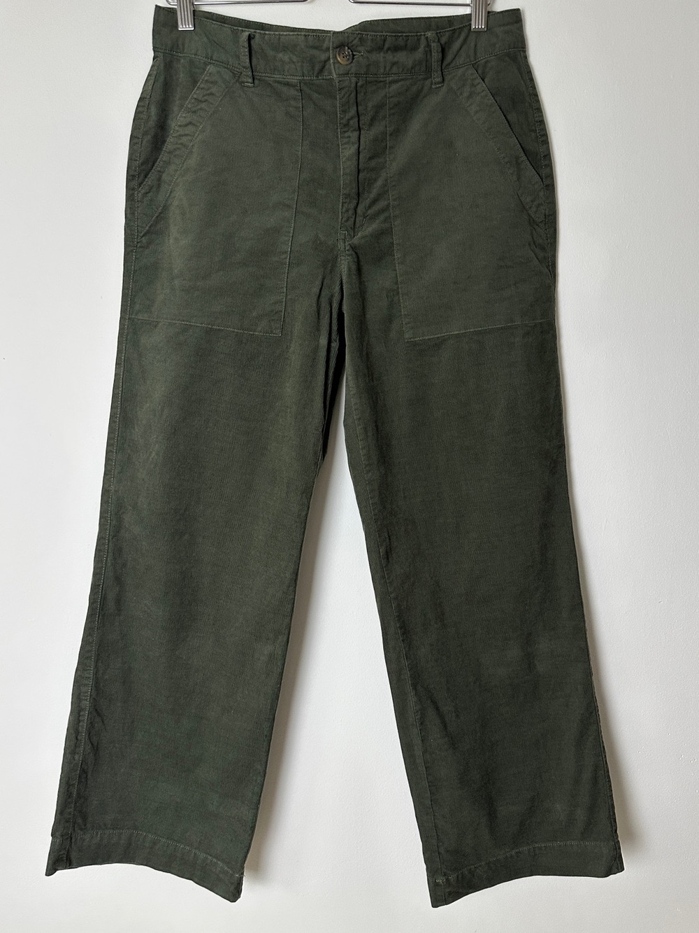 Weatherproof Vintage Womens Size 8 Olive Green Corduroy Utility Wide Leg Pants
